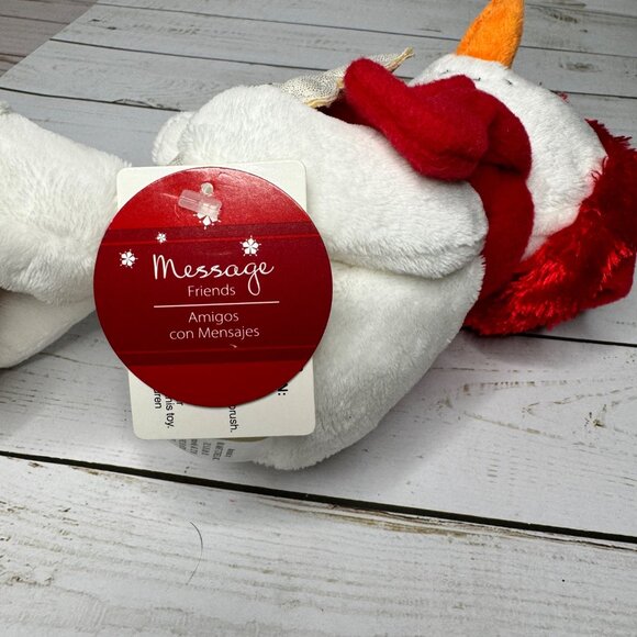 Walmart Snowman Message Friends Plush With Red Hat Scarf Holding Love Snowflake - Picture 5 of 8